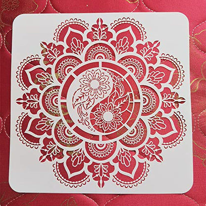 Mandala Stencil 12x12 Inch, Reusable Stencil for Painting Crafts - style: FLA