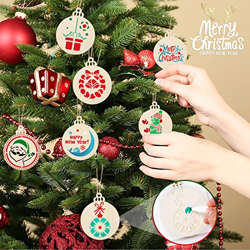 Augshy 56 Pack 3 Inch Christmas Stencils, Dot Painting Holiday Templates - style: Christmas