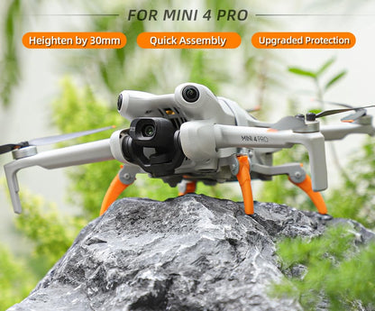 BTG Spider Landing Gear for DJI Mini 4 Pro Drone Accessories Parts Landing Legs Extensions (Grey+Orange)