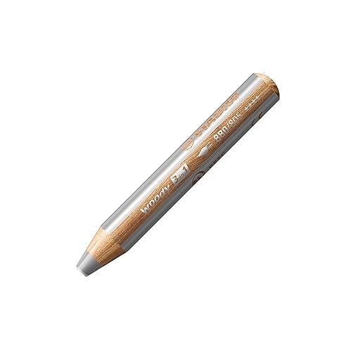 STABILO Multi-talented Pencil woody 3-in-1 - Single Pencil - Silver - color: Silver, size: 1 Count (Pack of 1)