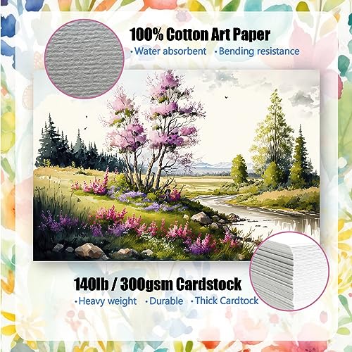 Blank Watercolor Postcards with Envelopes 5x7 Inch NOT FOLDED