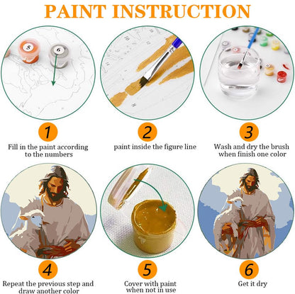 Axquilon 3 Packs Jesus Framed Paint by Numbers Kit for Adults 8x10in - color: 3 Pack Jesus with Easel
