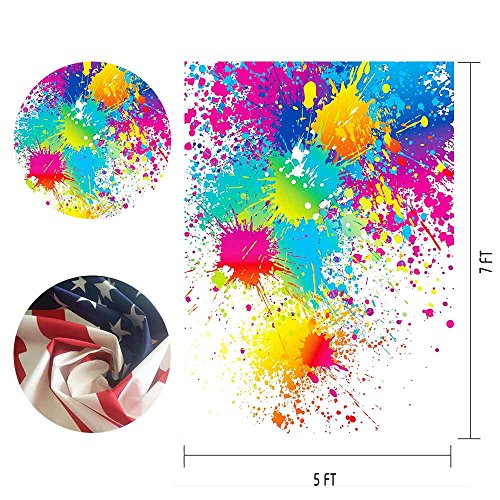 5x7Ft Colorful Splatter Background Abstract Background Paint Splash Backdrop Video Studio Photograph Photo Booth Props Backdrop LXME466 - size: 5x7Ft