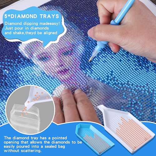 LYMUSUMI Diamond Art Storage Containers 120 Slots Diamond Painting Tools - color: Blue-120 Slots