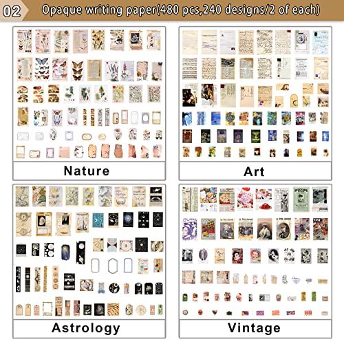 Draupnir 800pcs Vintage Junk Journal Supplies,Scrapbook Supplies Scrapbooking Paper and Stickers Ephemera for Art Aesthetic Journaling Kit Collage - style: Collection