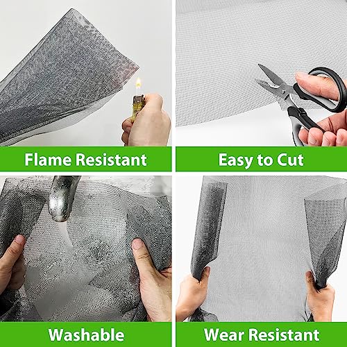 Replacement Window Screens, 48X118 Inch Durable Window Screen Mesh for Patio Porch Door Windows, DIY Adjustable Fiberglass Screen Repair Kit Sliding Net Roll Pet, Grey by Ouskr - size: 48"x118"Gray
