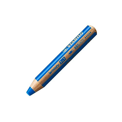 STABILO Multi-talented Pencil woody 3-in-1 - Single Pencil - Blue - color: Blue, size: 1 Count (Pack of 1)