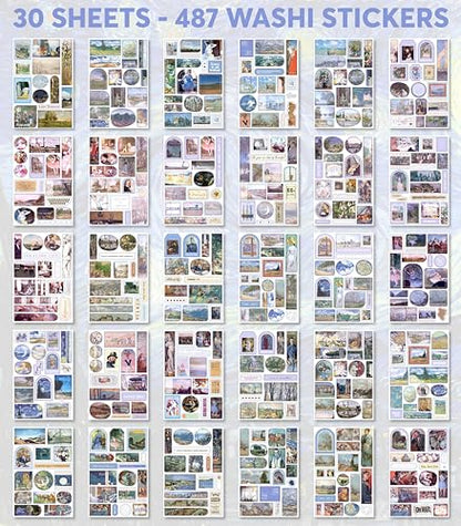 Washi Stickers for Journaling - Ephemera for Junk Journals & Scrapbooking - color: Nostalgic Canvas
