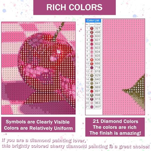 Gamteldot Disco Cherry Diamond Art Kits for Adults,Diamond Painting Kits - color: Cherry B