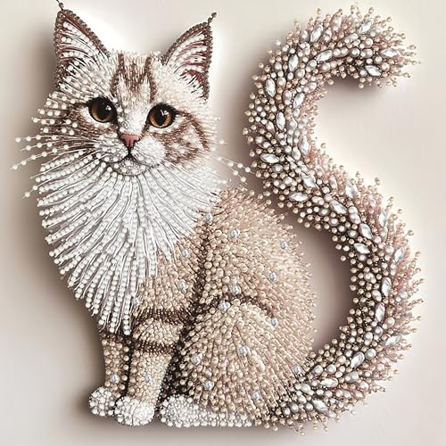 APVZARHT Cat Special Shape Diamond Art Kits for Adults 12x12 inch - color: DPK-ZH049