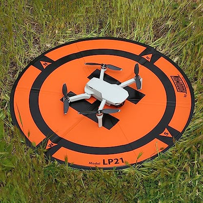 Hoodman Weighted Trifold UAV Drone Landing Pad LP21 fits Mini 4 Pro, mini 3 pro, mavic and spark. Durable, No Stakes Required, collapses to one sixth of deployed size - size: 1.9 Foot Tri-fold Pad