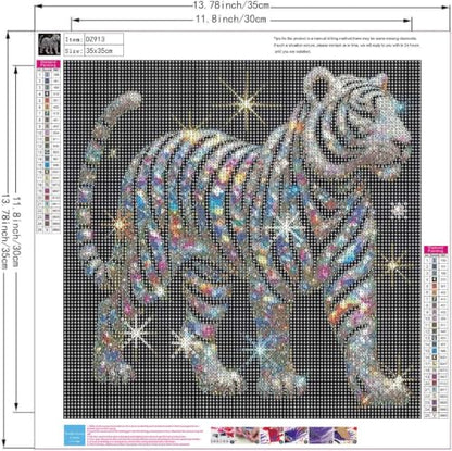 Tiger 5D Diamond Painting Kits for Adults Beginners,Arts Craft for Adults