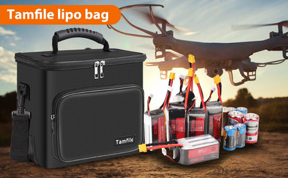Tamfile Fireproof Lipo Battery Bag, 4200°F Explosionproof Lipo Safe, Black - color: Black