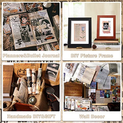 Draupnir 800pcs Vintage Junk Journal Supplies,Scrapbook Supplies Scrapbooking Paper and Stickers Ephemera for Art Aesthetic Journaling Kit Collage - style: Collection