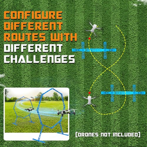 2 Pack Drone Obstacle Course, FPV Racing Drone Loop Gate - color: Blue *2 Pack