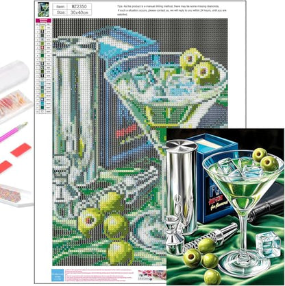 Axquilon Cocktail Diamond Art Kits for Adults 12x16 inch - color: Cocktail