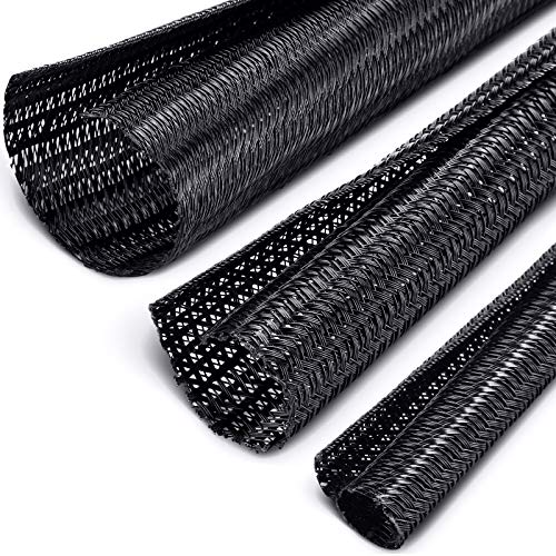 Boao 3 Pcs Wire Split Loom, Each Size 10 ft 3/4", 1/2", 1/4" - color: Black, size: 3/4 Inch, 1/2 Inch, 1/4 Inch