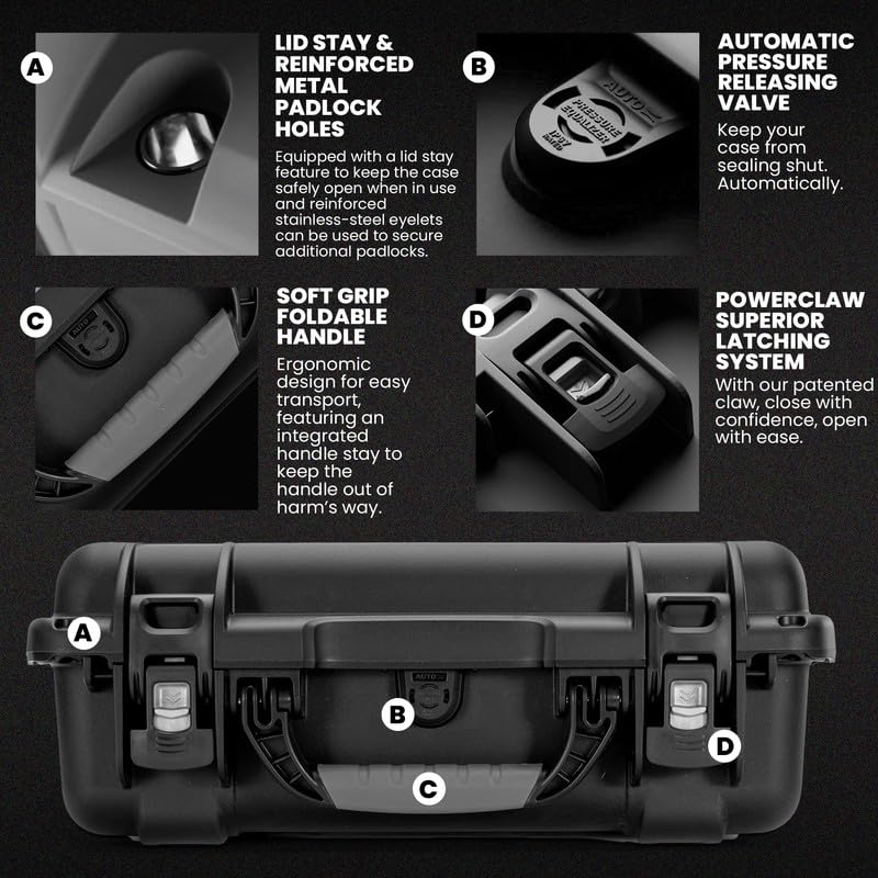 NANUK 925 Waterproof Hard Case with Foam Insert for DJI Avata 2 Fly More Combo - Black - color: Black