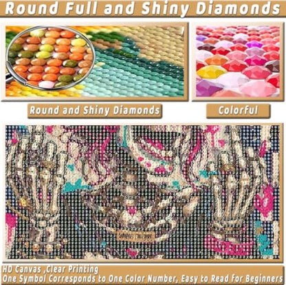 Skull Diamond Art Kits for Adults Funny Diamond Painting Kit for Beginner - color: DP04821