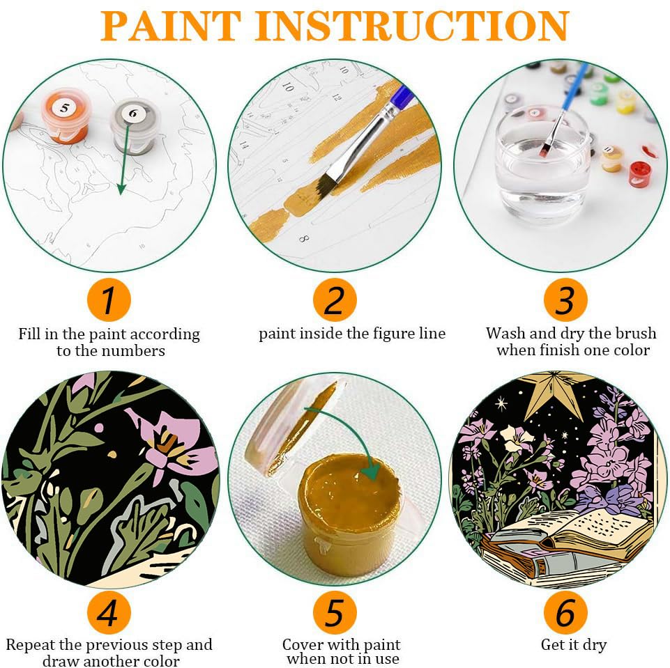 Axquilon 3 Packs Tarot Framed Paint by Numbers Kit for Adults 8x10in - color: 3 Pack Tarot with Easel-1