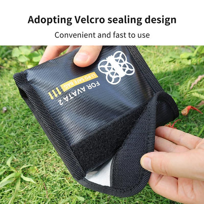 Drone Battery Storage Bag For DJI Avata 2,Explosion Proof Bag Battery Fire Safety Flame Retardant Protective Storage Bag (M) - color: M