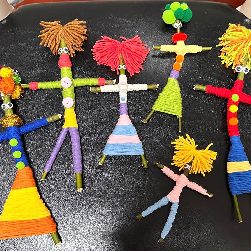 Qupace 5 Sets Wooden Doll DIY Craft Kits