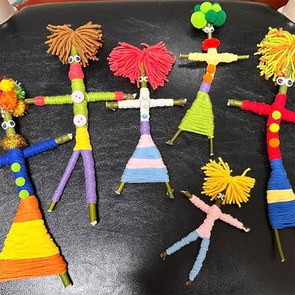 Qupace 5 Sets Wooden Doll DIY Craft Kits