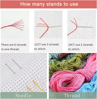 Leczany Cross Stitch Stamped Kit for Beginner - Christmas Truck | DIY Embroidery Starter Patterns Craft Kit Needlepoint for Adults | 11CT, 3 Strands | 18.1x13 inches - color: 11CT Stamped kits,Christmas Truck 18.1x13 inches