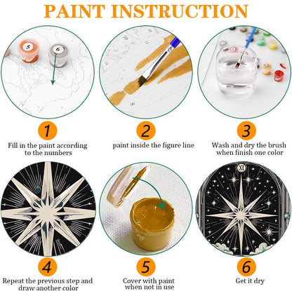 Axquilon 3 Pack Framed Paint by Numbers Kit for Adults 8x10in - color: 3 Pack Tarot with Easel-2