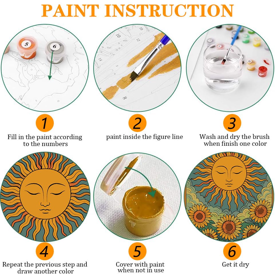 Axquilon 3 Packs Framed Paint by Numbers Kit for Adults 8x10in - color: 3 Pack Tarot with Easel-3