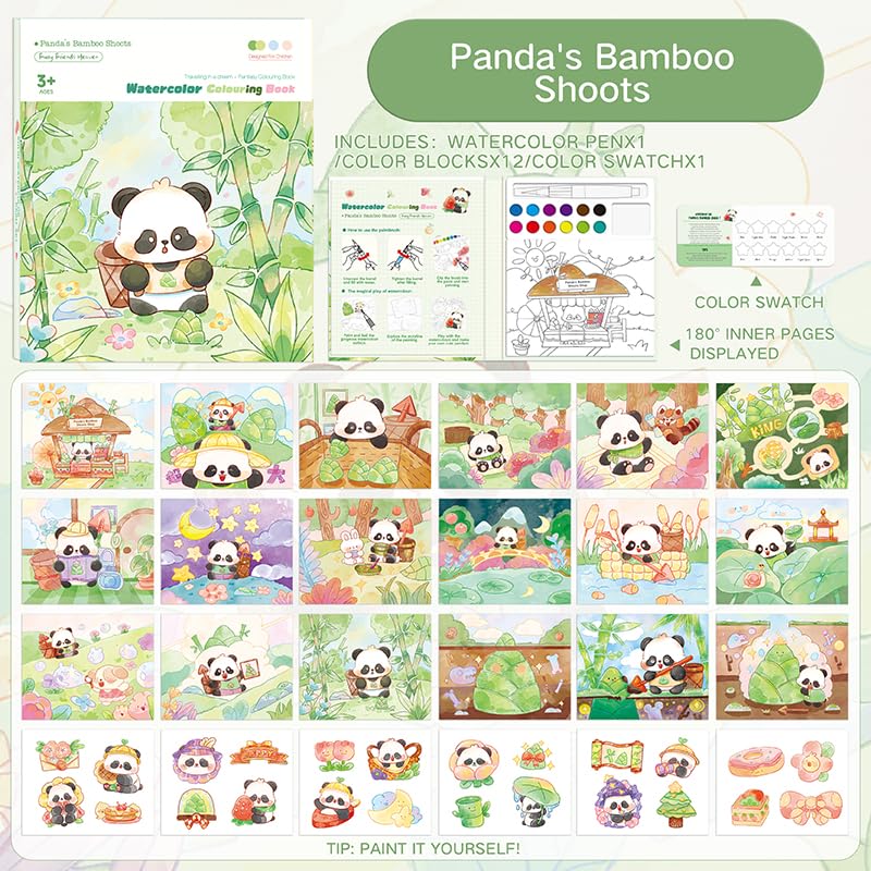Watercolor Workbooks 200GSM Paper 24 Sheets, 1 Panda - color: Panda