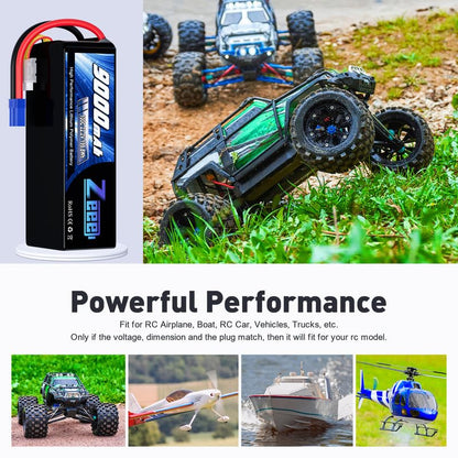 Zeee 6S Lipo Battery 9000mAh 22.2V 100C EC5 Connector (2 Pack)