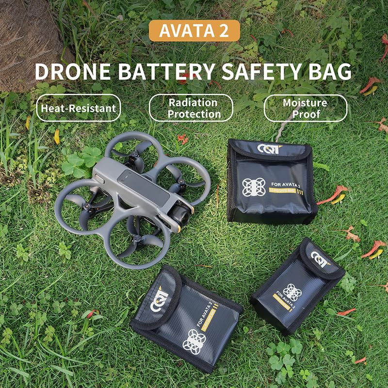 Drone Battery Storage Bag For DJI Avata 2, Battery Explosion Proof Bag Fire Safety Flame Retardant Protective Storage Bag (L) - color: L