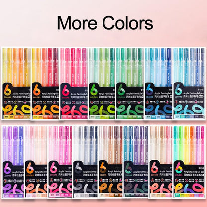 Acrylic Gel Pens for Coloring, 6 Pack 1.0mm Fine Point Gel Pen Set - color: Black
