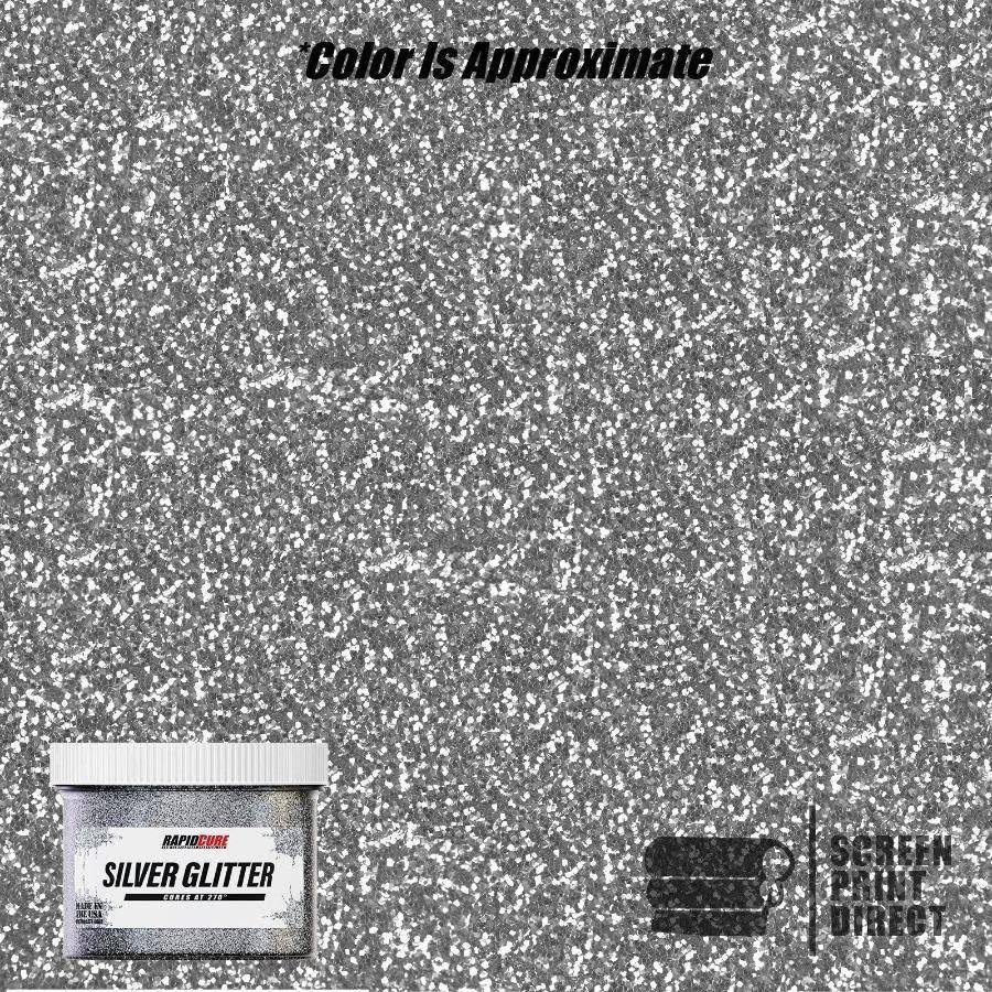 Rapid Cure® Silver Glitter Plastisol Ink - Screen Printing Ink, Gal. - color: Silver Glitter, size: 128 fl oz