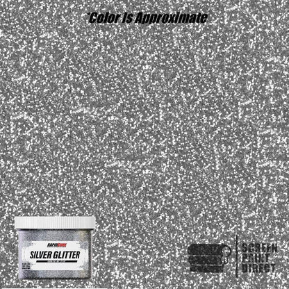 Rapid Cure® Silver Glitter Plastisol Ink - Screen Printing Ink, Gal. - color: Silver Glitter, size: 128 fl oz