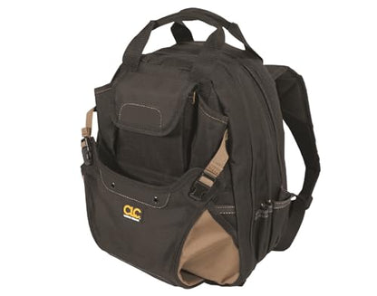 CLC Work Gear 1134 Carpenter's Tool Backpack, 44 Pockets, Padded Back Support, Black - style: 44 Pocket Tool Backpack